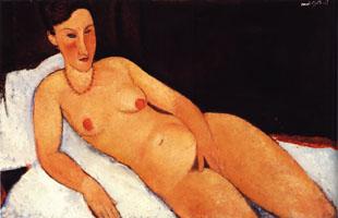 Amedeo Modigliani Nude with Coral Necklace